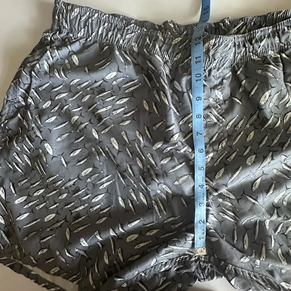 Guy Harvey Swim Trunks Mens XXL Gray Fish Print Beach Swimming Board Shorts